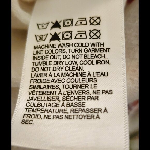 Lucky Brand Floral Peasant Blouse Boho Top White Multicolor – Size L - Picture 10 of 11